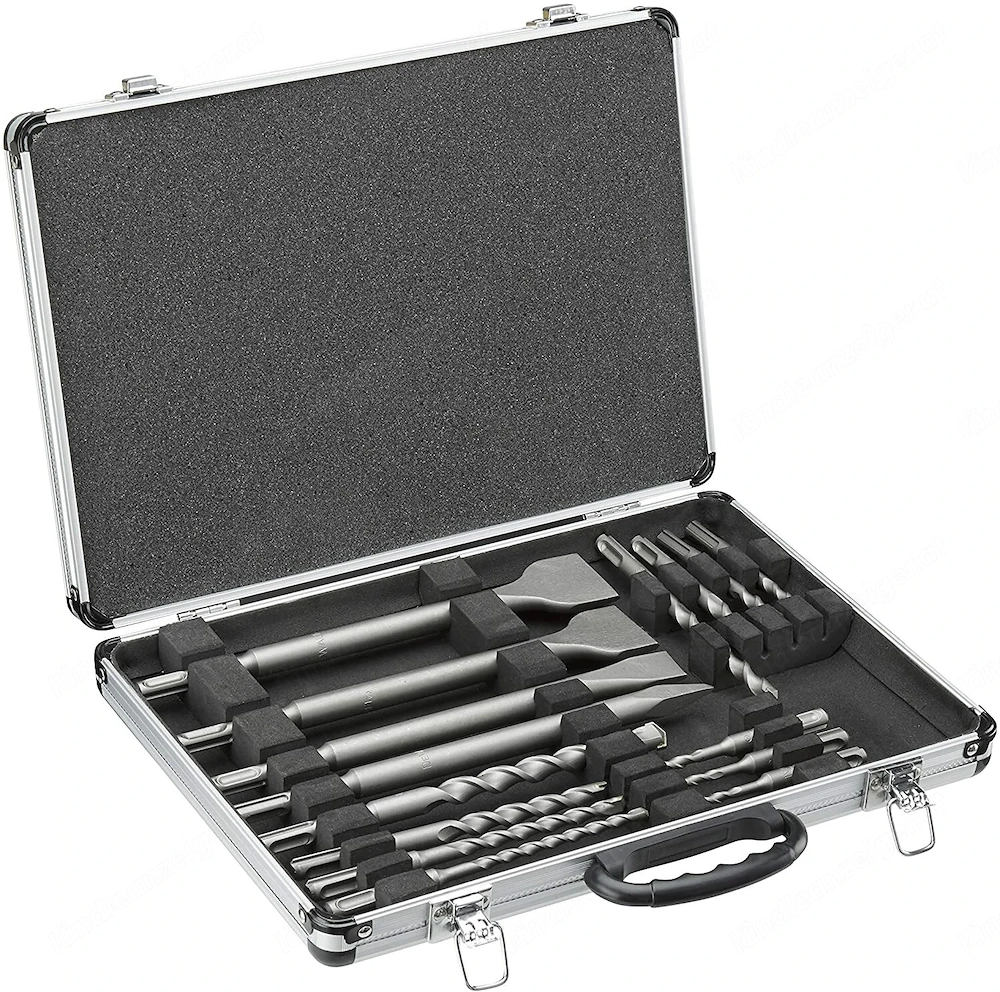Dewalt SDS plus Meissel und Bohrer Set 4x Flachmeissel 1 Spitzmeissel 10 Bohrer fuer Bohrarbeiten in