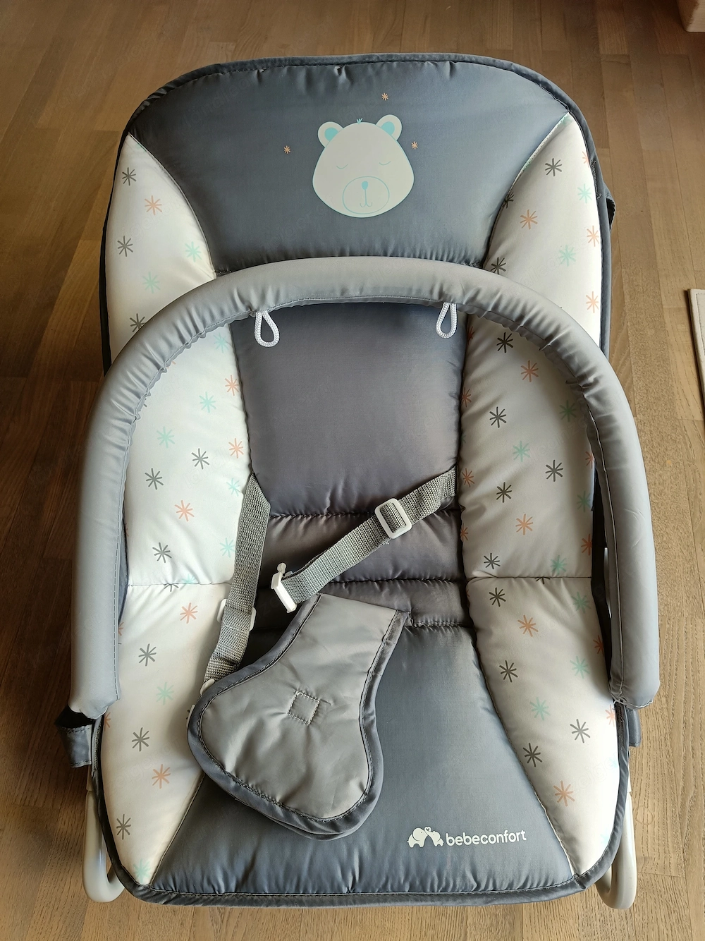 Babywippe wie neu, grau weiß, verstellbar