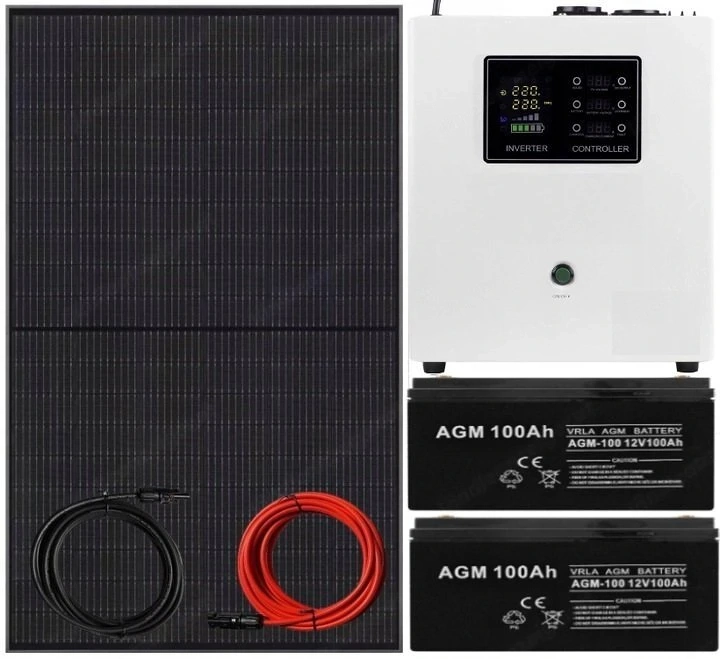 Solaranlage Komplett-Solarpaket-Konverter-Set 2000W mit AGM-Speicher
