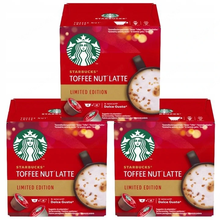 SET ENTH LT: STARBUCKS Dolce Gusto Toffee Nut Latte 3x12 Kapseln Anzahl der Kapseln pro Packung: 12