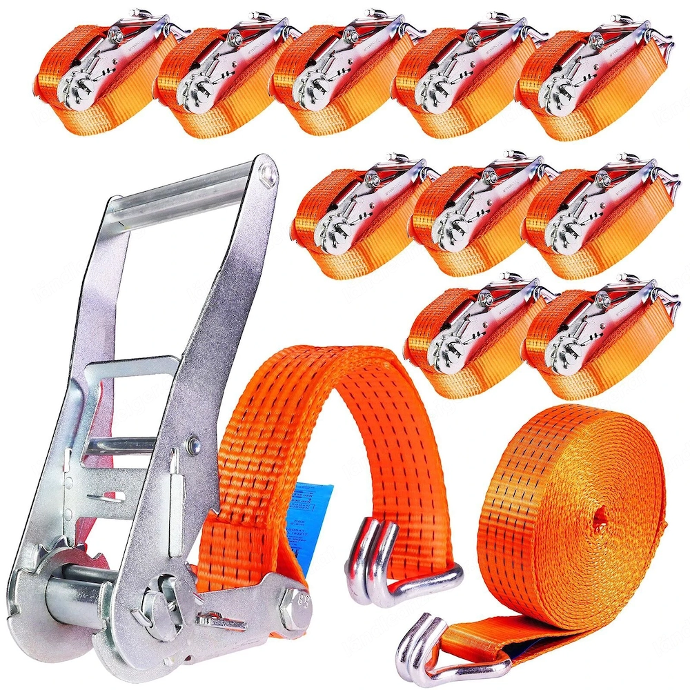 %SALE% 10x Zurrgurte mit Ratsche und Haken 5t 8m 50mm Zurrgurte Ratschengurt