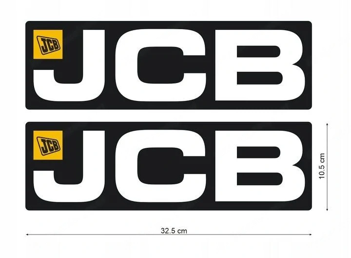 JCB-AUFKLEBER 2 St ck Ecosolvent-Druck   wetterbest ndig Gr  e 32,5 x 10,5 cm Versand in einem verst