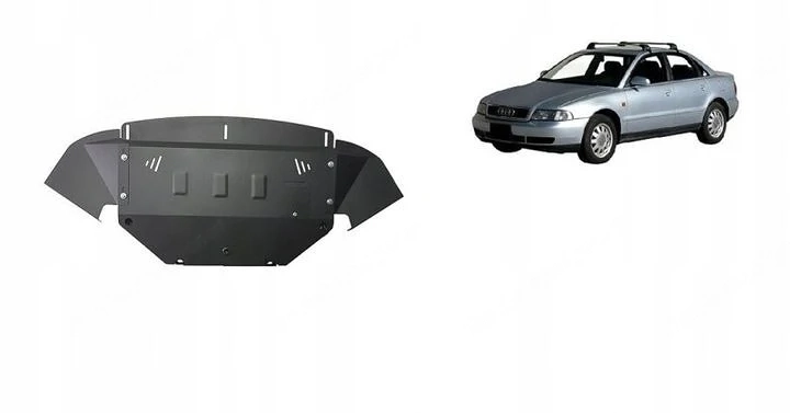 Stahl-Motorabdeckung Unterfahrschutz Audi A4 B5 2.4B 2.8B 2.5TDI Umbau mit Anbaumaterialsatz