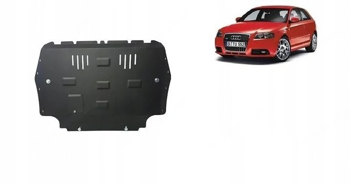 Stahl Motorabdeckung Unterfahrschutz Audi A3 8P 8PA 8P7 03-2008 Umbau mit Anbaumaterialsatz