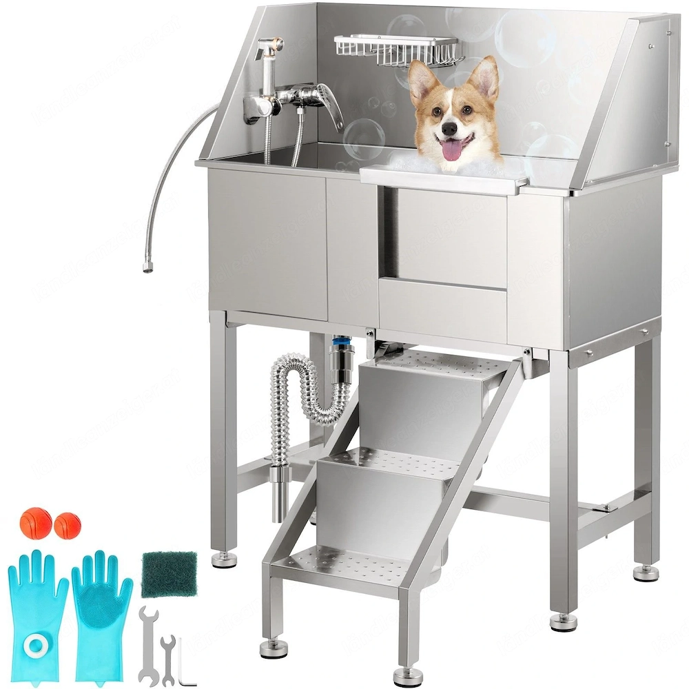 Haustiersalon, Hundesalon, Haustierpflege-Badewanne, Edelstahl, langlebig, f r Hunde und Katzen, mit