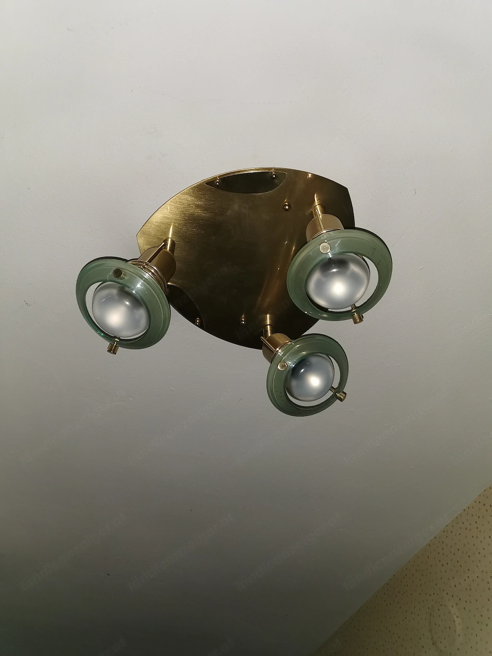 Deckenstrahler 3-flammig Metall goldfarben