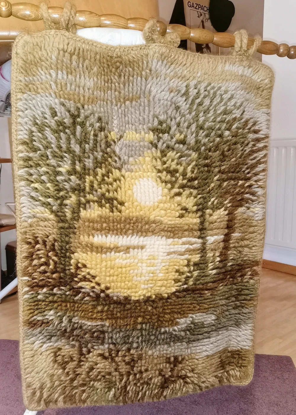 Wandbehang "Sonnenaufgang" m. gedrechselten Stab