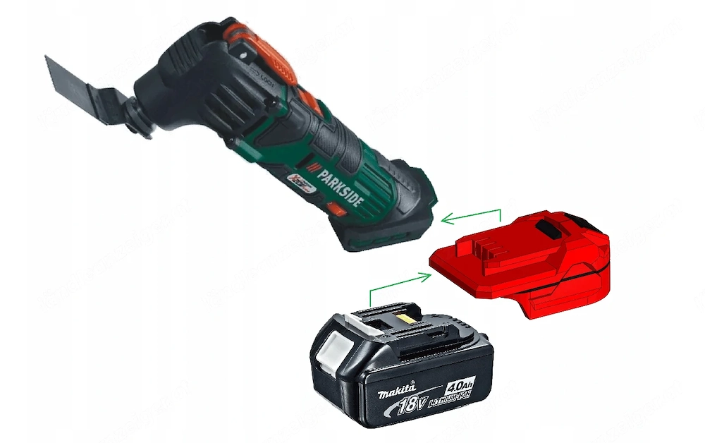 NEU Makita 18V Akkuadapter fuer Parkside X20V TEAM