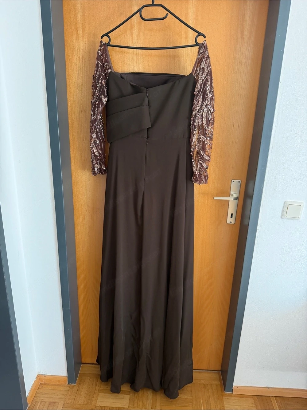Elegantes Abendkleid Braun Gr. M L 