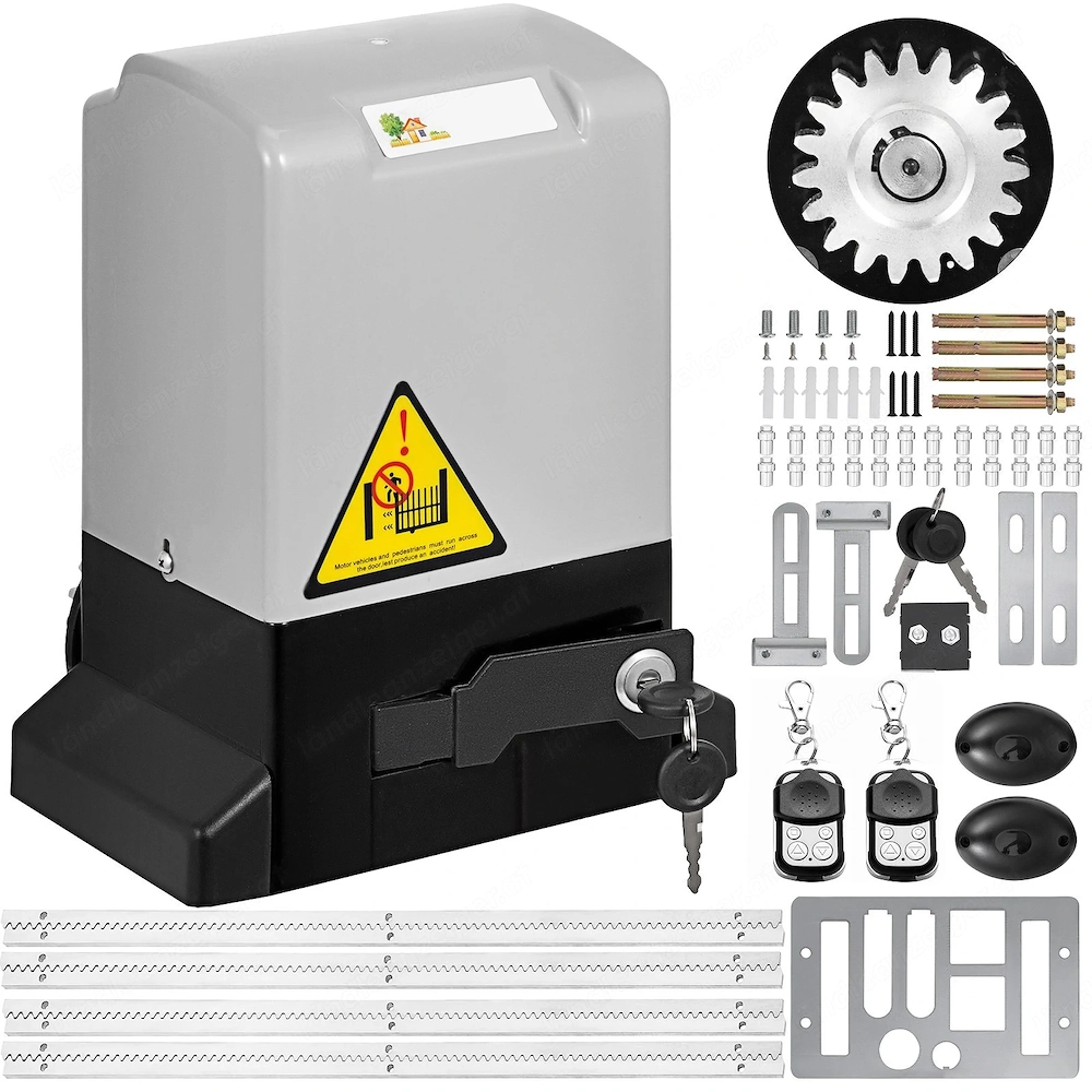 Torantrieb Schiebetor 600 kg Set 12 m elektrischer Schiebetorantrieb 13 m min mit 2 Fernbedienungen