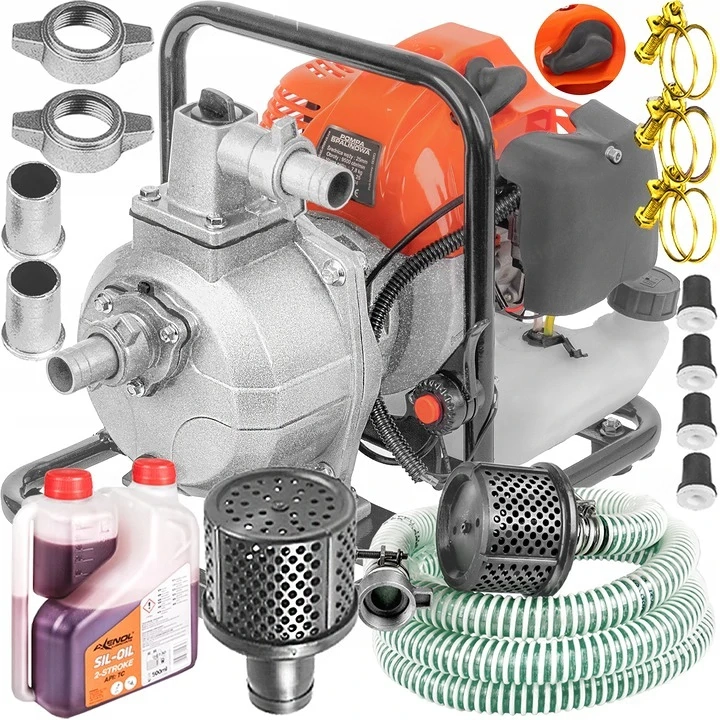 #SALE# Hochleistungs-Benzin-Wasserpumpe 300l min XXL-Starterset mit Saugschlauch