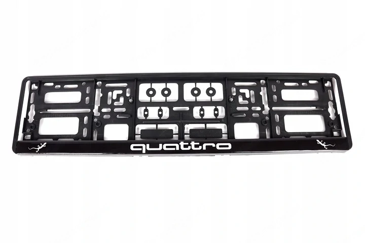 2x ORIGINAL Kennzeichenhalter fuer Audi Quattro Geko UV Druck witterungsbestaendig