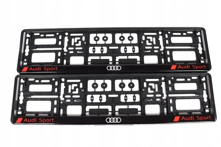 2x ORIGINAL Kennzeichenhalter fuer Audi Sport UV Druck witterungsbestaendig