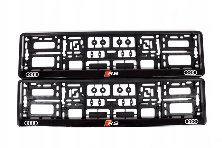 2x ORIGINAL Kennzeichenhalter fuer Audi RS UV Druck witterungsbestaendig