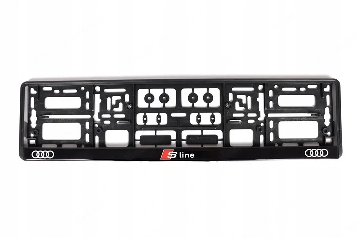 2x ORIGINAL Kennzeichenhalter fuer Audi S Line UV Druck witterungsbestaendig Sline