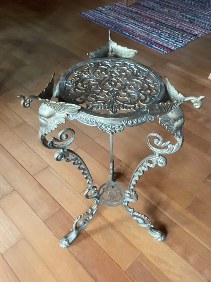 Vintage Messing Tisch Beistelltiscch Blumentisch 57 cm