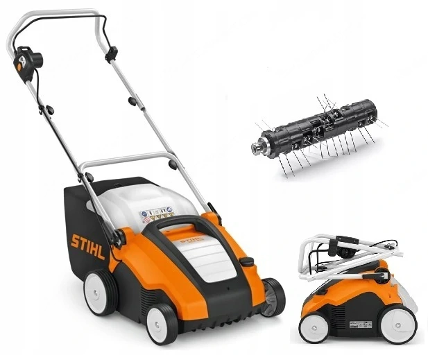 Mit dem STIHL Elektro-Vertikutierer RLE 240 k nnen Sie Gras vertikutieren und Rasenfilz von kleinere