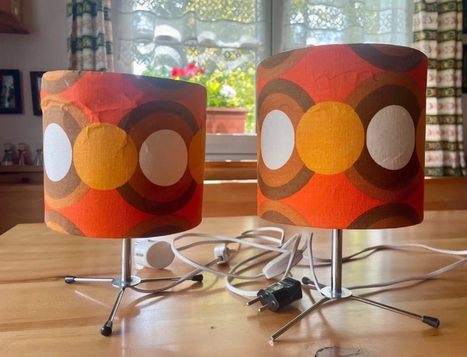 Vintage 70er Jahre Lampen Set Tischlampe