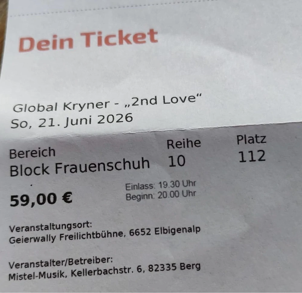 Konzert Tickets "Global Kryner"