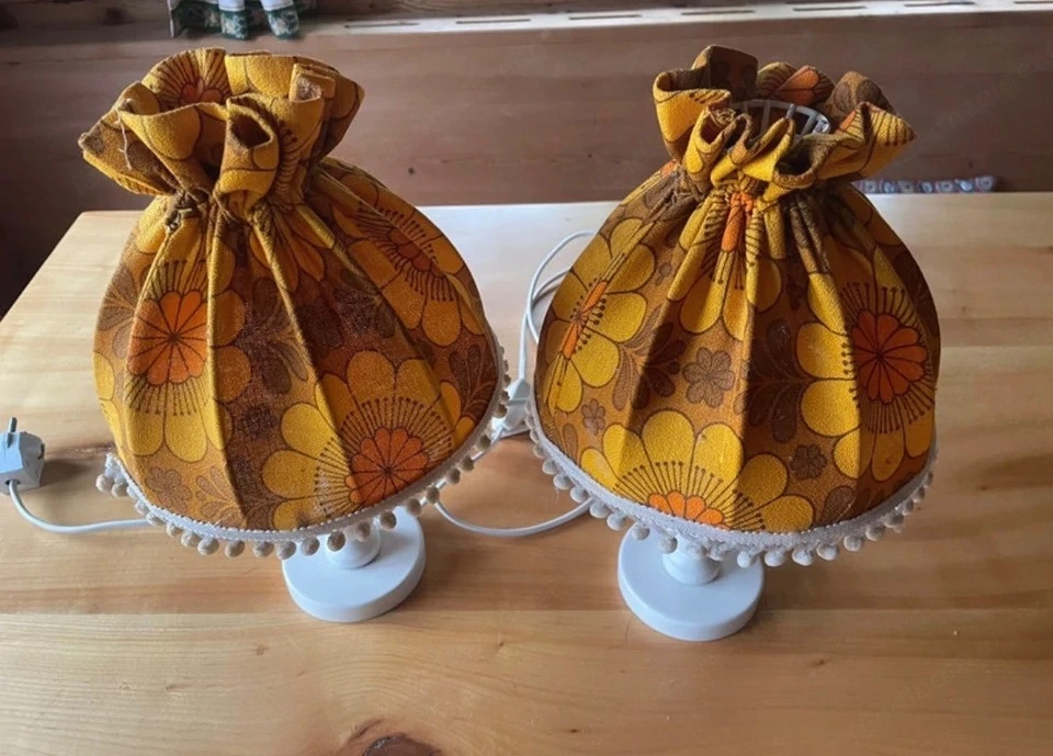 Vintage 70er Jahre Lampen Set Tischlampe