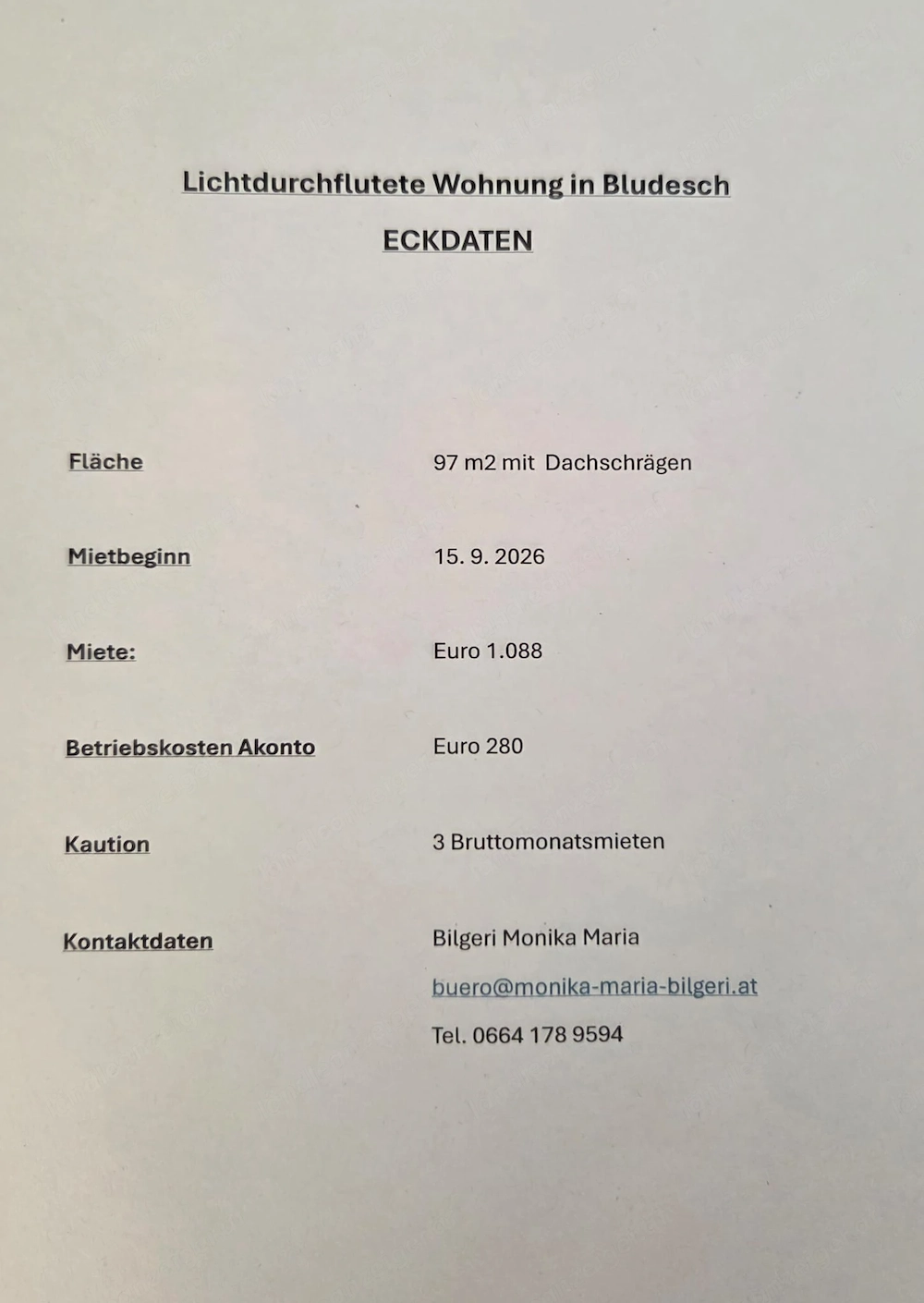 Lichtdurchflutete 3,5 Zimmer-Wohnung in Bludesch freut sich ab 15.09.2026 auf neue Mieter 