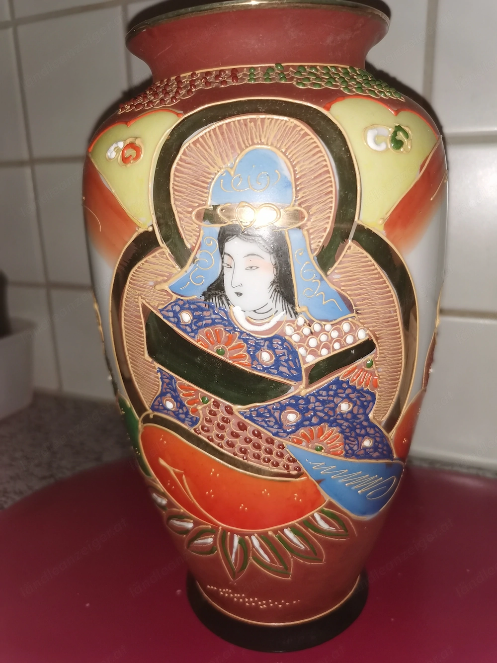 Asiatische Satsuma Vase 24 cm Hoch