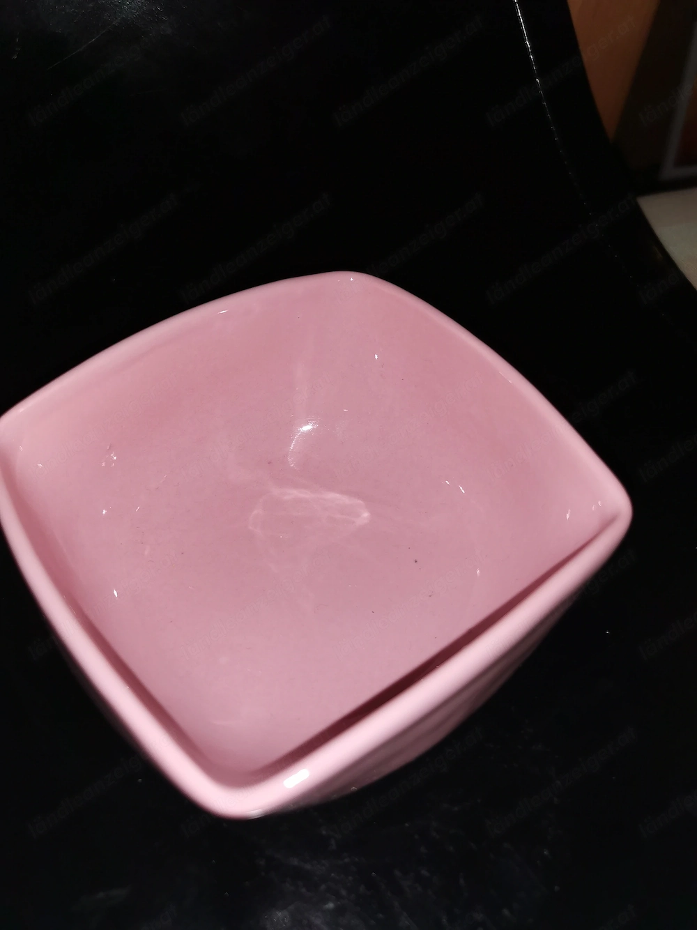 Schale rosa eckig Porzellan 8x8x5 cm Vintage