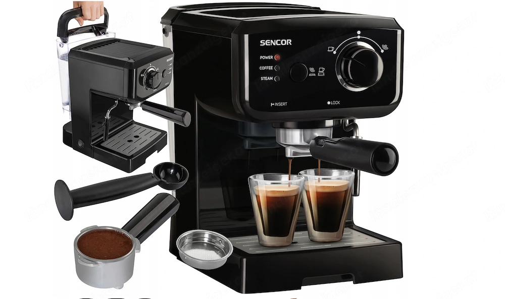 Express SENCOR 1140W Druckkaffeemaschine Espressomaschine mit Milchaufsch umer