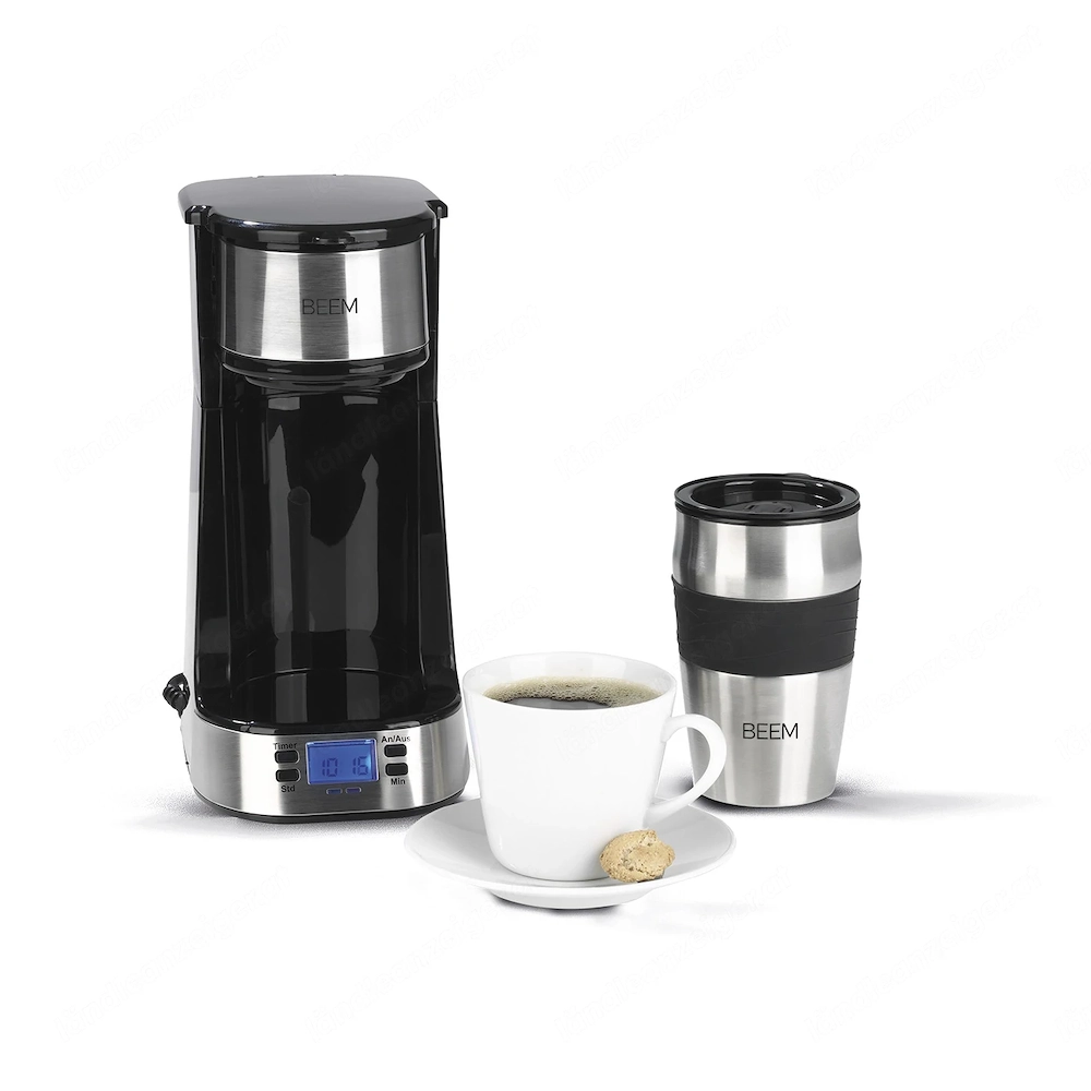 F R SINGLES & UNTERWEGS: Einzelfilter-Kaffeemaschine mit Isolierbecher to go GENUG F R EINEN BECHER 
