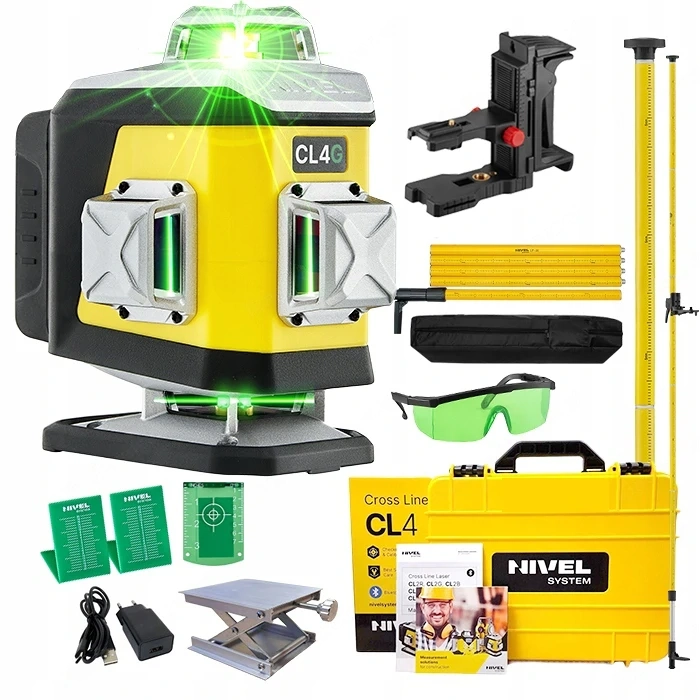 Nivel system cross laser cl4g green set vermessung baustelle galabau