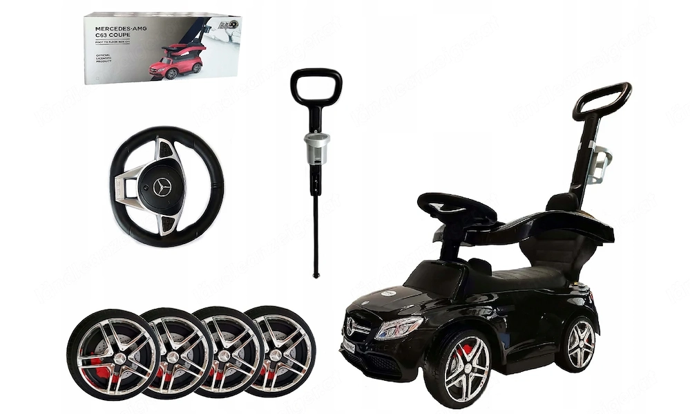 Das Set beinhaltet:   Mercedes C63 Coup  AMG, Fahrer   Gehhilfe   Schieber in einem Spielzeug! Da
