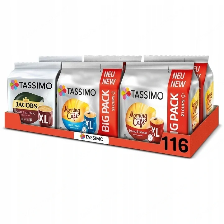 Tassimo Jacobs Megapack XL Kapseln, 5 Packungen + 1 Packung GRATIS! [116 St ck] Zusammensetzung des 