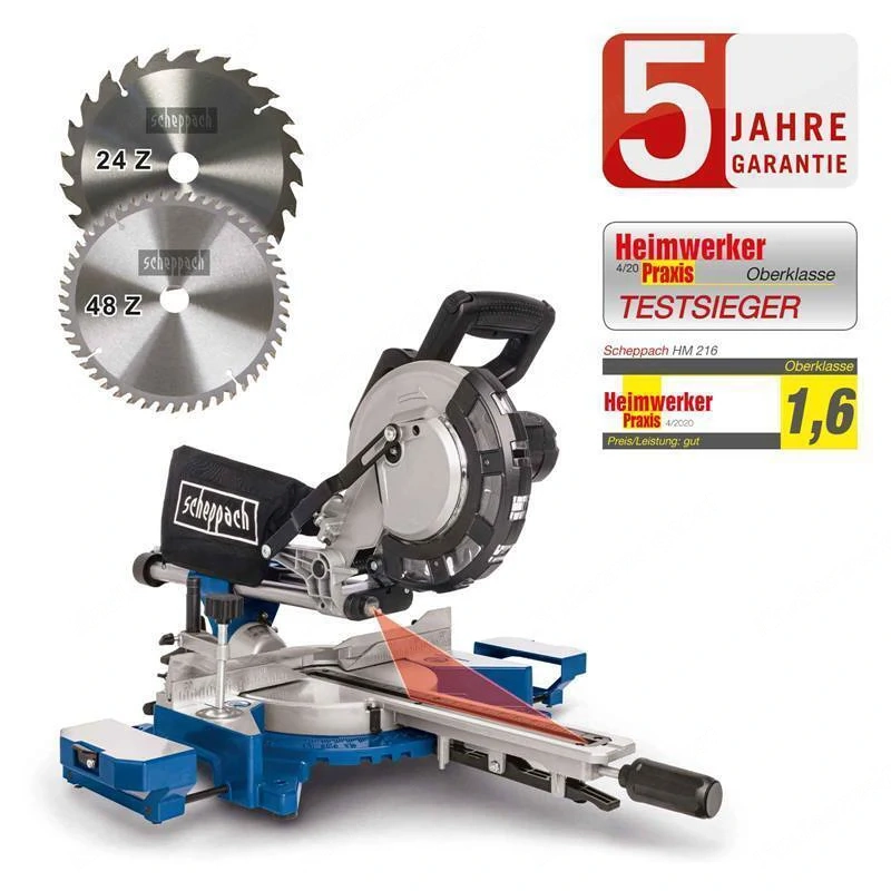 Scheppach Kapp- und Gehrungss ge HM216 Zugs ge Kapps ge inkl. S gebl tter