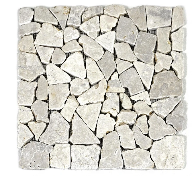 1 Fliesenmatte Natursteinmosaik aus Marmor Creme 30x30cm Setzen Sie Akzente! Dieses Mosaik mit