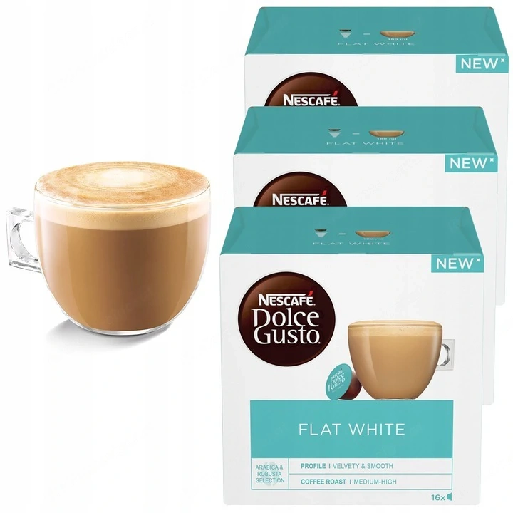 NESCAF  Dolce Gusto  Flat White Kaffeekapseln Das Set enth lt: 3 Boxen   16 St ck (insgesamt 48 Kaps