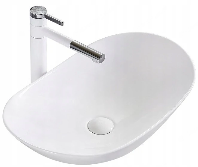 Material: Sanit rkeramik Typ: Arbeitsplatte Farbe: Wei  Abmessung: 625 x 360 x 150 mm Batterieloch: 