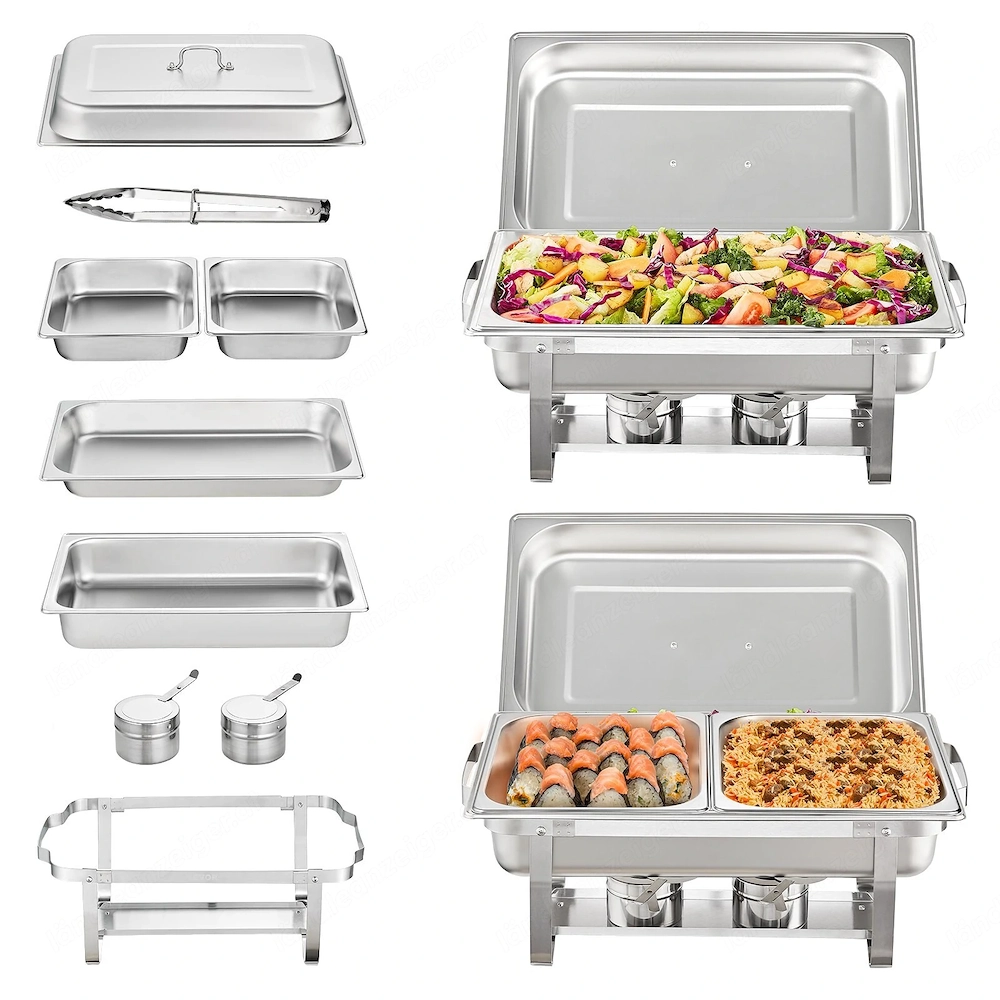 Warm & frisch: Mit dem 2er-Pack Chafing Dishes halten Sie alle Ihre Lieblingsspeisen auf Temperatur