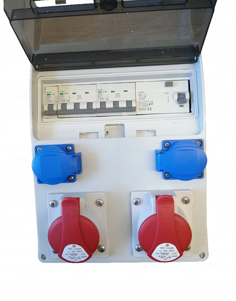 BAUSCHALTANLAGE SCHALTANLAGE Wandverteiler Baustellenstrom Elektroverteilerkasten Baustelle mobil 2x