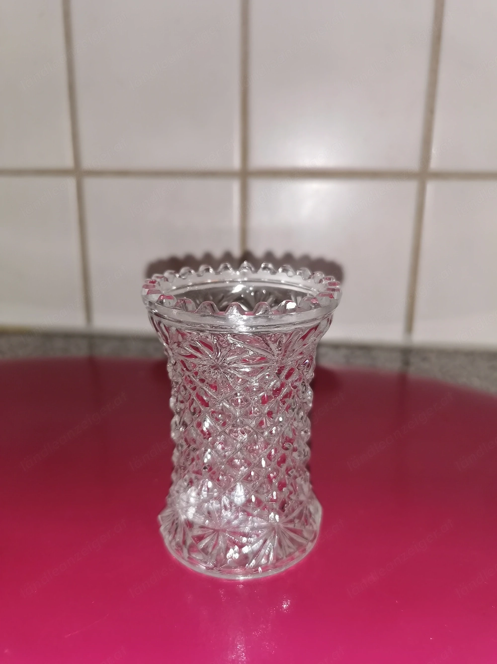 Glasvase H= 8 cm DM 5,5 cm Vintage