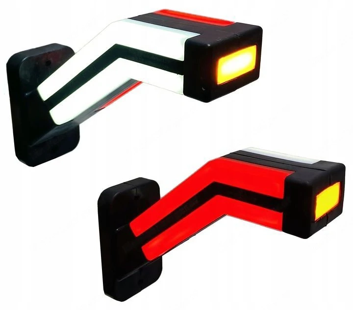 Set mit 2 modernen led-neonmarkierungen 12v   24v weiss-rote farbe mit orangem umriss e9-zulassung f
