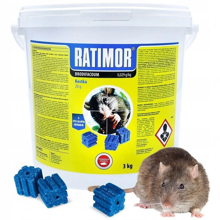 ?T dlich wirksames Gift RATIMOR f r M use und Ratten in Form eines Wachsw rfels 20g BRODIFACUM zur A