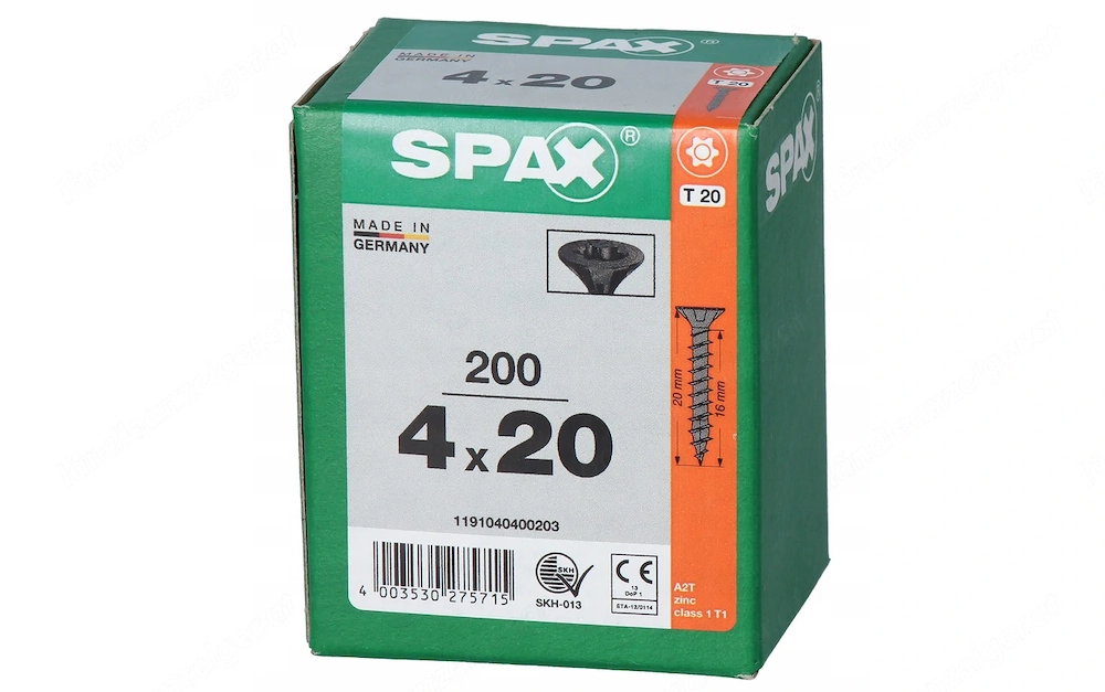 Universelle schwarze SPAX 4x20-Schrauben im Mini-Pack mit 200 St ck