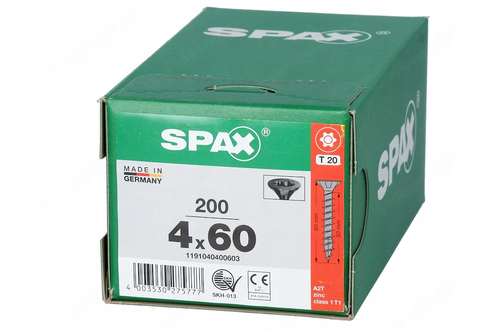 Universelle schwarze SPAX 4x60-Schrauben im Mini-Pack mit 200 St ck