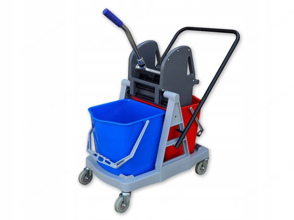 Professioneller Bodenreinigungswagen Reinigungswagen mit Pressreinigung Starterset mit Fl chenwische