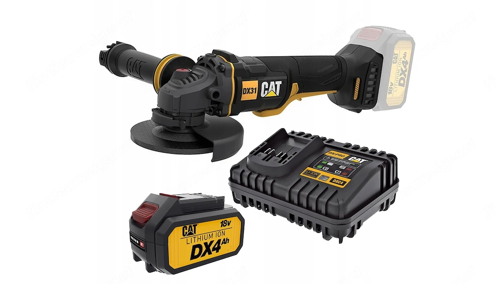 CAT DX31B 18 V 115 mm b rstenloser Winkelschleifer mit DXB4 18 V 4,0 Ah Lithium-Ionen-Akku und DXC4