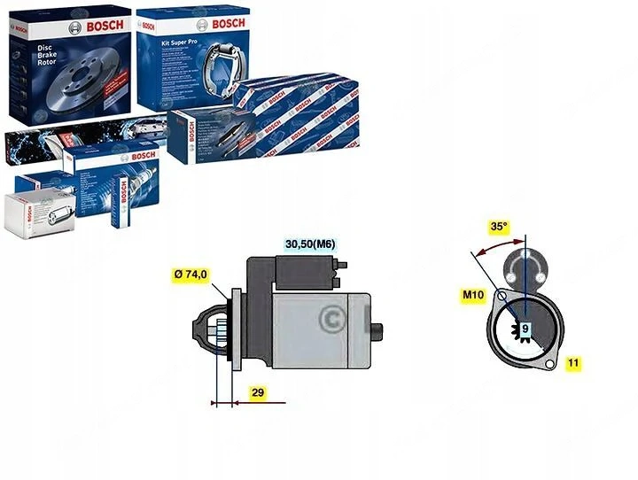 ANLASSER (12V, 2,3KW) AUDI A8, Q7 VW Teilenummer: 0 986 024 120 Parameter: Spannung [V]: 12 Nennleis