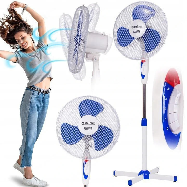 Leistung: 45 W Motor: 14 mm Hoher Luftstrom Einstellung und Oszillation: JA, vertikal + horizontal