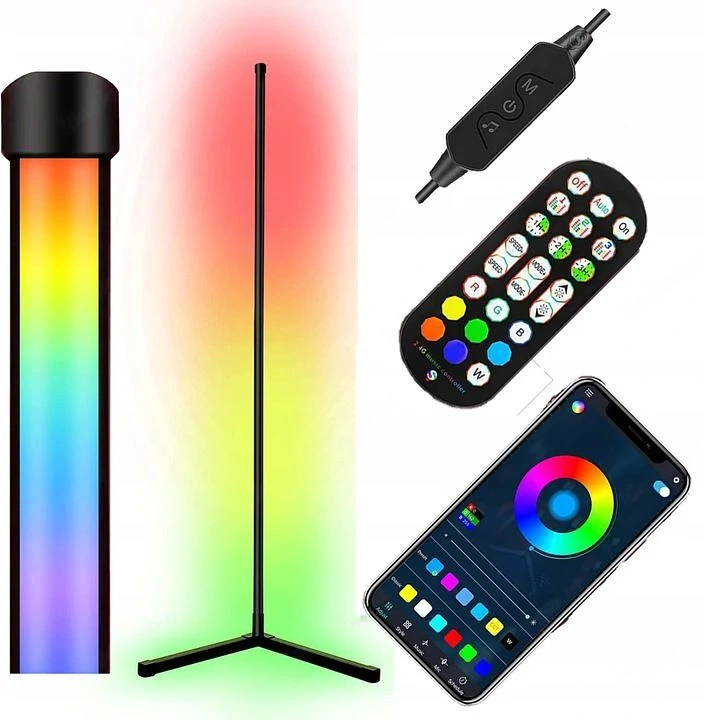 Neue stehende eckenlampe led rgb apka fernbedienung ambientebeleuchtung