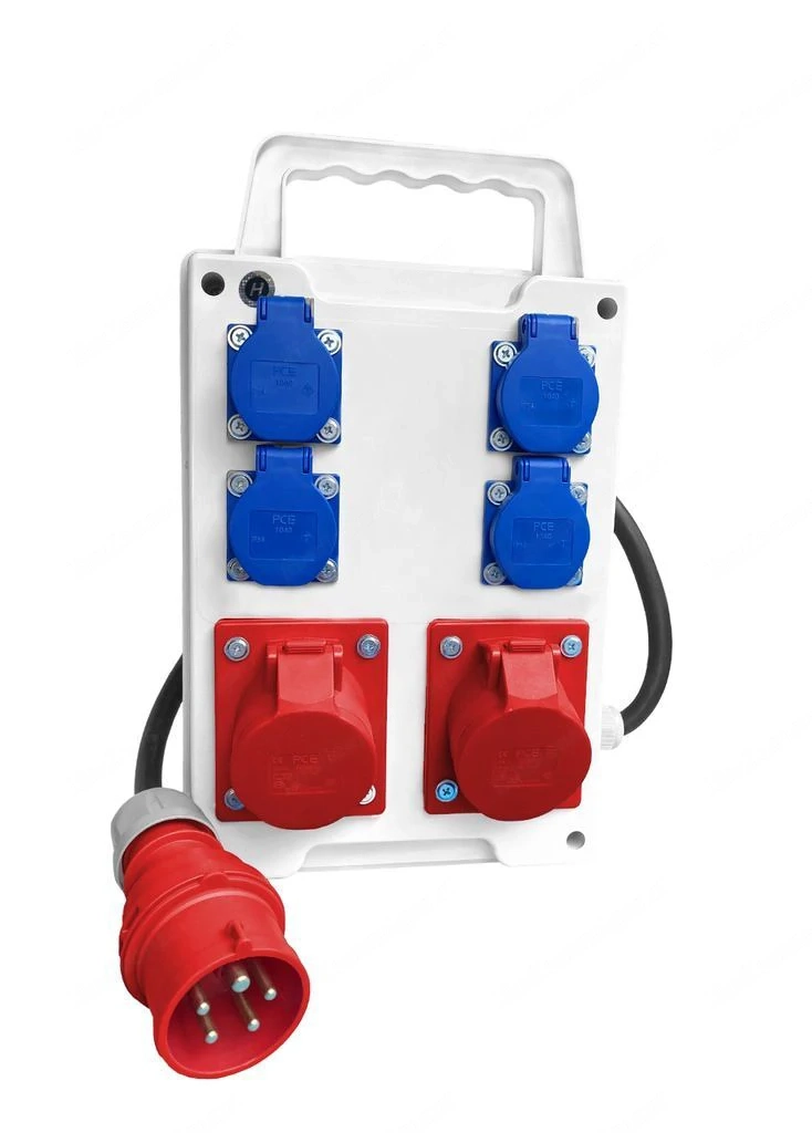 2 x PCE Steckdosen 32A 025-6 5P 400V IP44   IP54 4 x PCE 1040-bs einphasige Steckdose mit Pin 16A 23