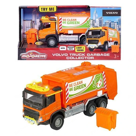 M llwagen Volvo Grand Series aus Metall 19 cm Licht und Ton